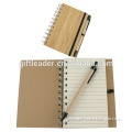 A6 ECO Bamboo Cover Recycled Spiral Notebook with Pen